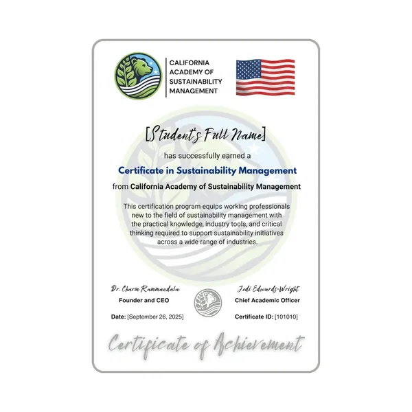 Certificate in sustainability mgt & strategy